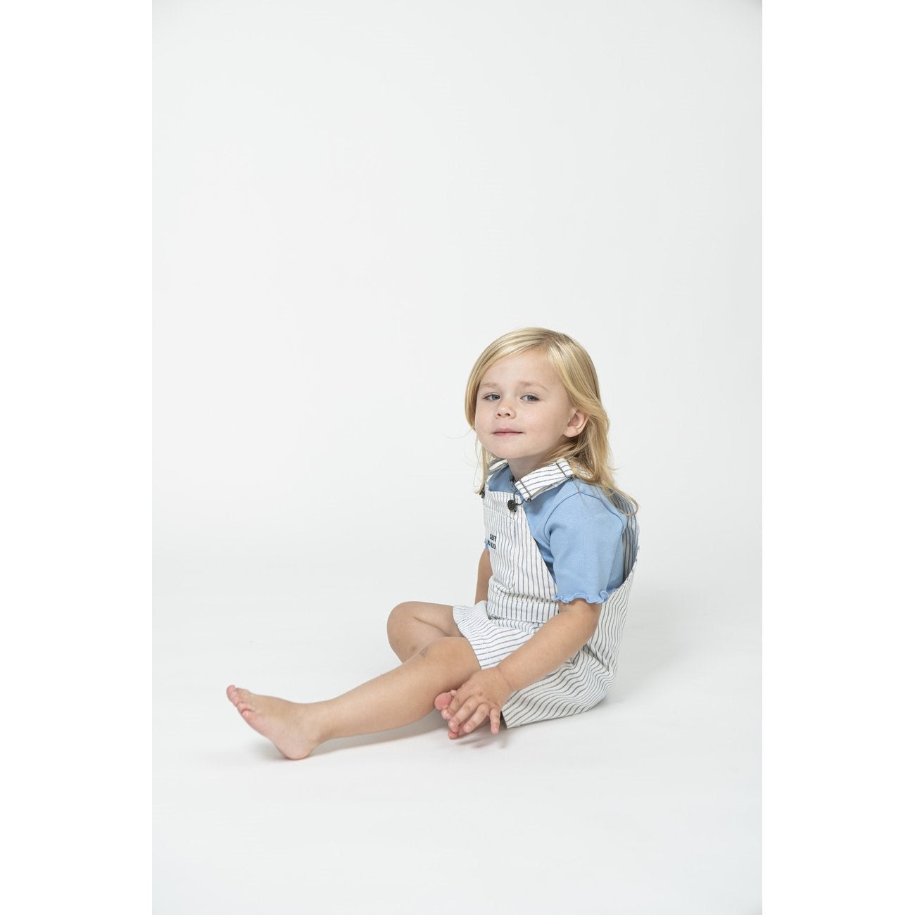 Sofie Schnoor Blue Striped Overall Dress