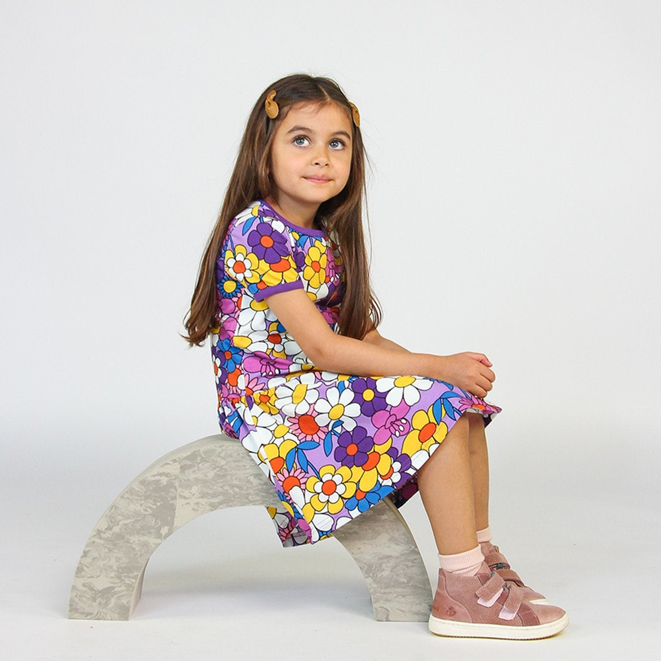 Småfolk Viola Short-Sleeved Dress With Flowers