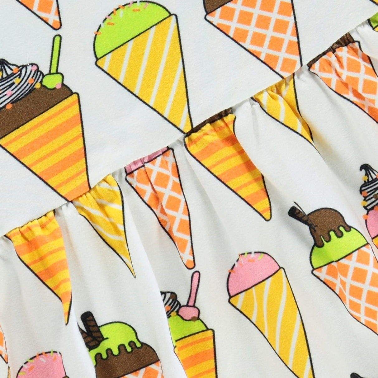 Småfolk Cream Short-Sleeved Dress With Ice Cream