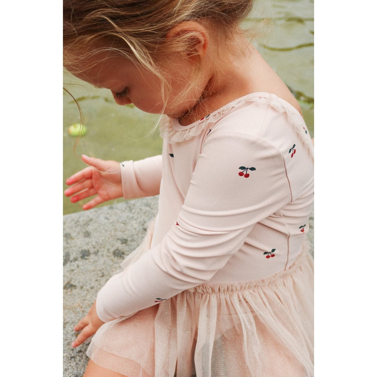 Konges Sløjd Layered Tulle Ls Swimsuit Cherry Blush