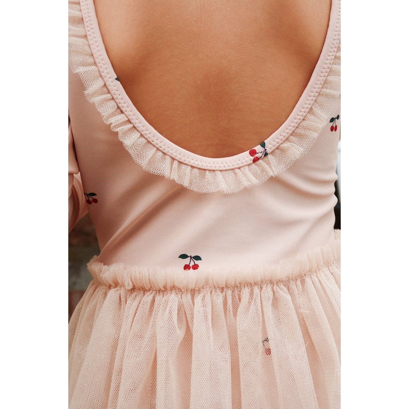 Konges Sløjd Layered Tulle Ls Swimsuit Cherry Blush