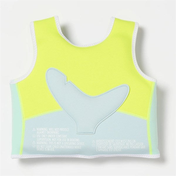 SunnyLife Swim VestSalty the Shark Aqua Neon Yellow 7
