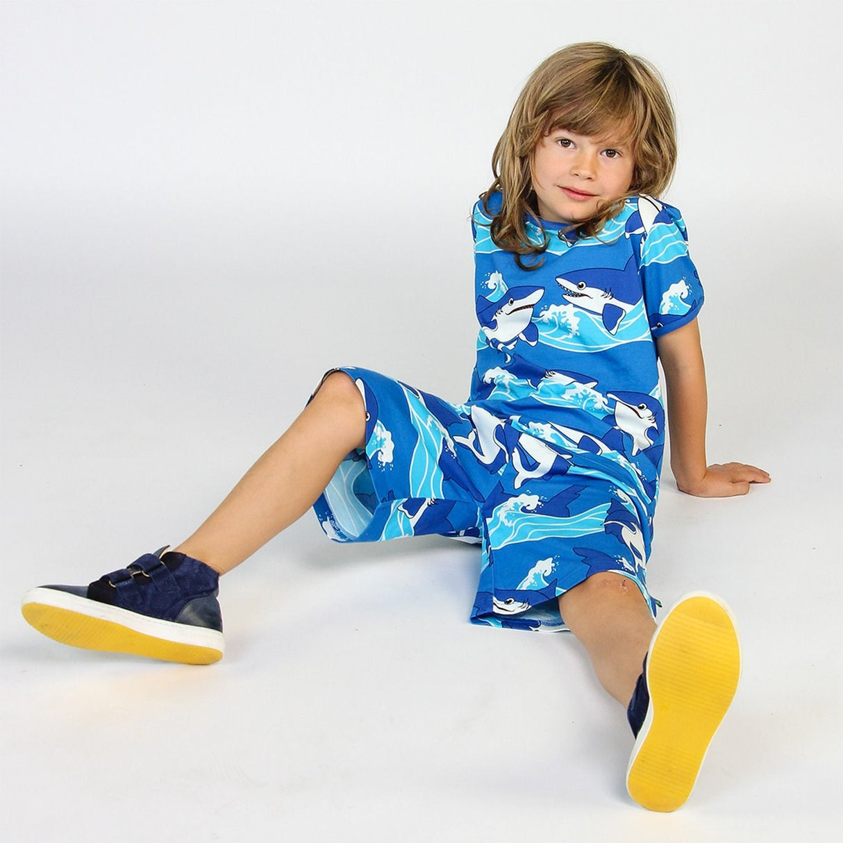 Småfolk Brilliant Blue Shorts With Sharks