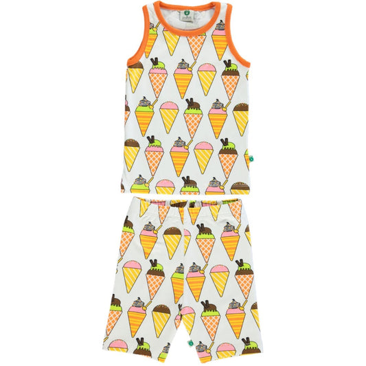 Småfolk Cream Tank Top And Cycling Shorts With Ice