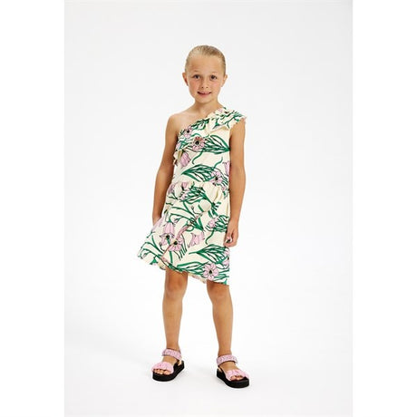 The New White Swan Campanula Flower AOP Kylie Dress