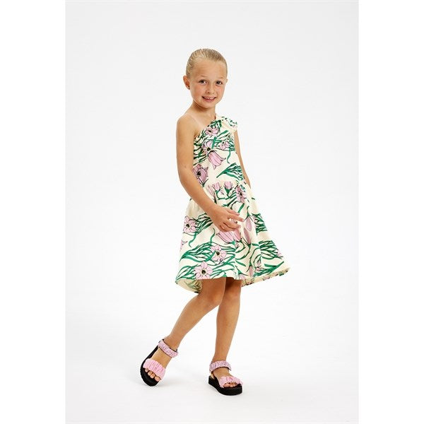 The New White Swan Campanula Flower AOP Kylie Dress