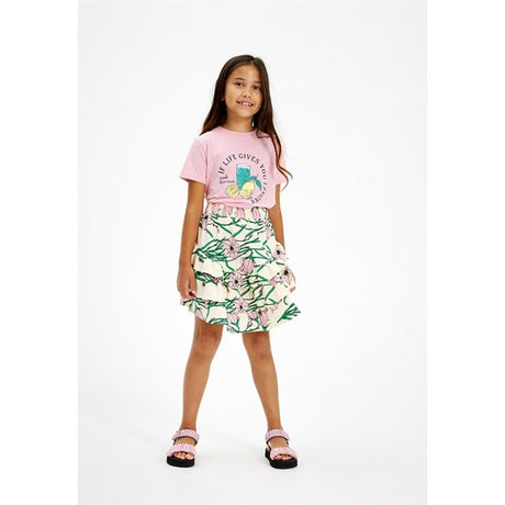 The New White Swan Campanula Flower AOP Kylie Skirt