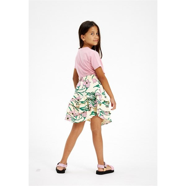 The New White Swan Campanula Flower AOP Kylie Skirt