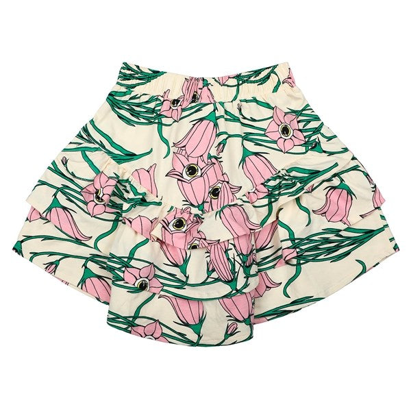 The New White Swan Campanula Flower AOP Kylie Skirt