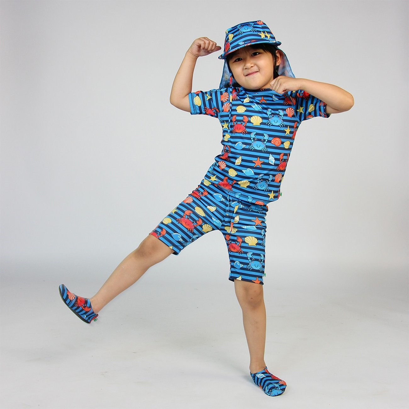 Småfolk Brilliant Blue UV50 Swimpants With Crabs