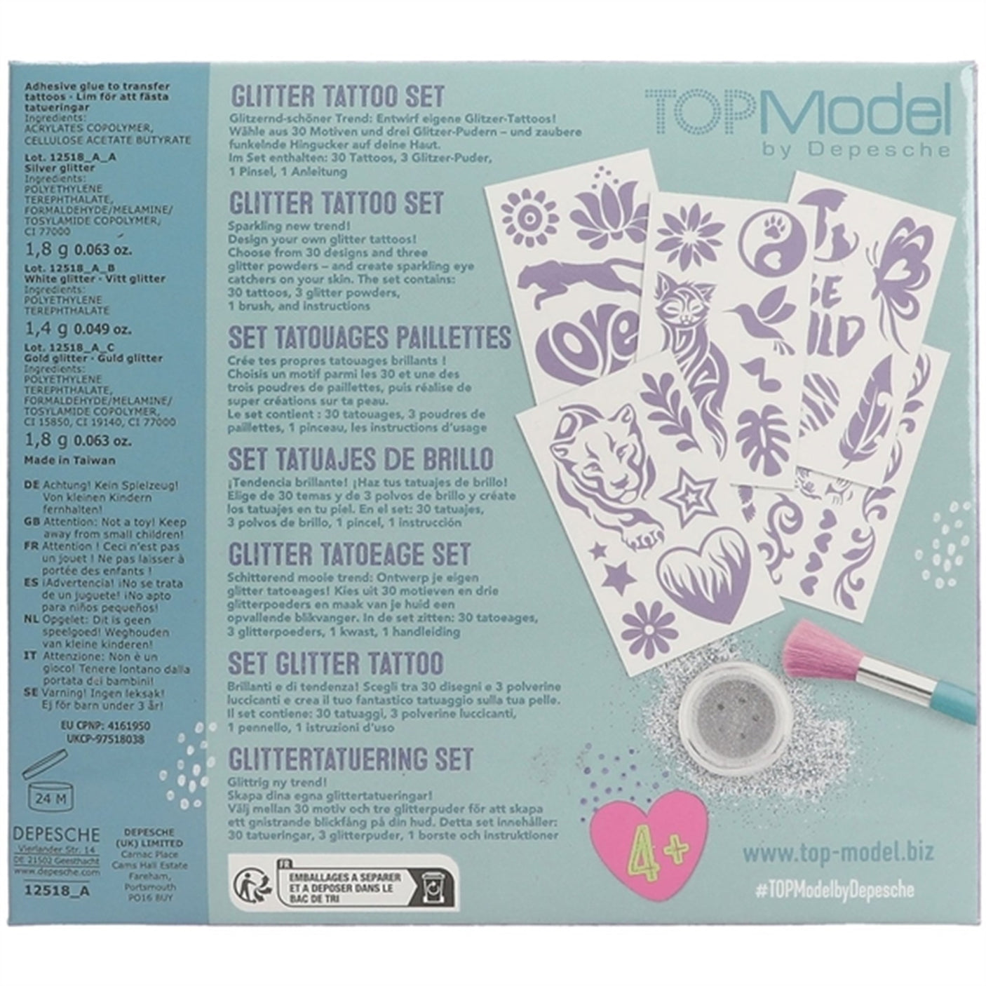 TOPModel Glitter Tattoo Set Fantasy Tiger