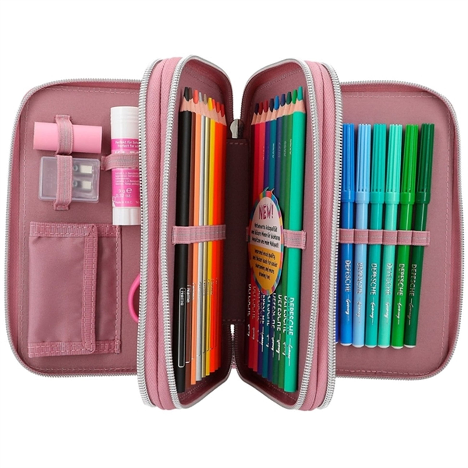 TOPModel Trippel Pencil Case Glitter Queen with Pendant 4