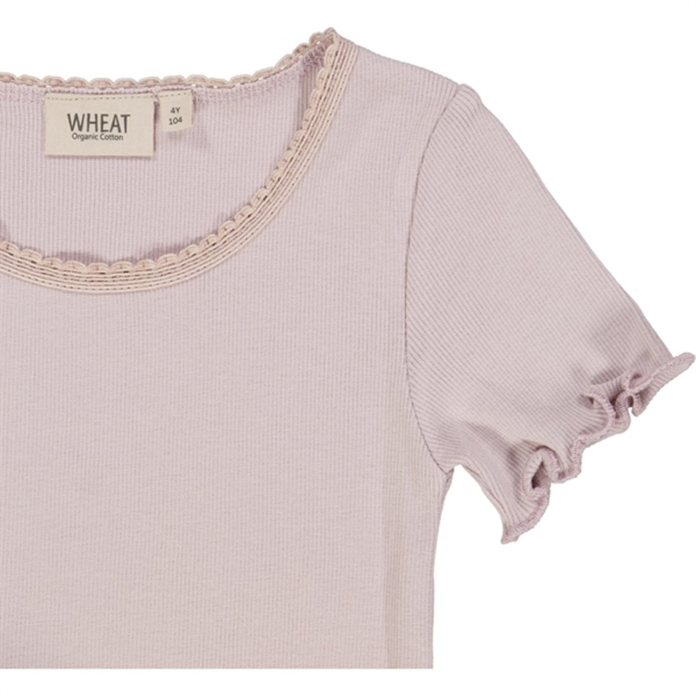 Wheat Soft Lilac Rib Lace T-shirt