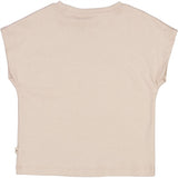 Wheat Pale Lilac Ladybug Embroidery T-shirt