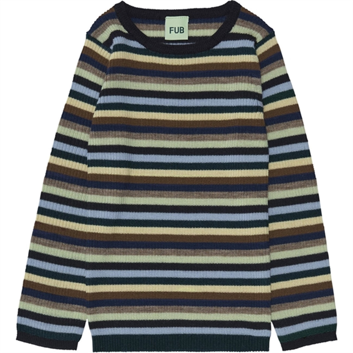 FUB Rib Blouse Multi Stripe
