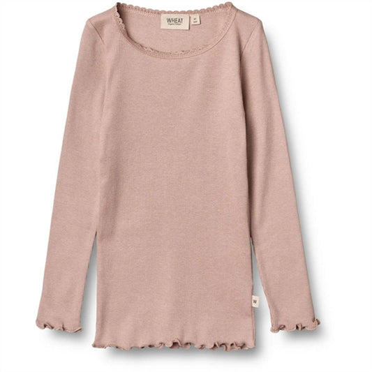 Wheat Rose Rib Lace Blouse