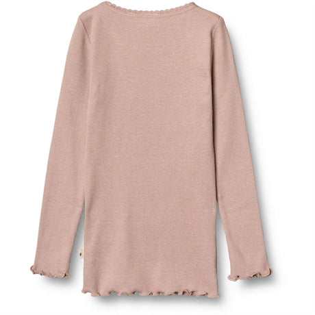 Wheat Rose Rib Lace Blouse