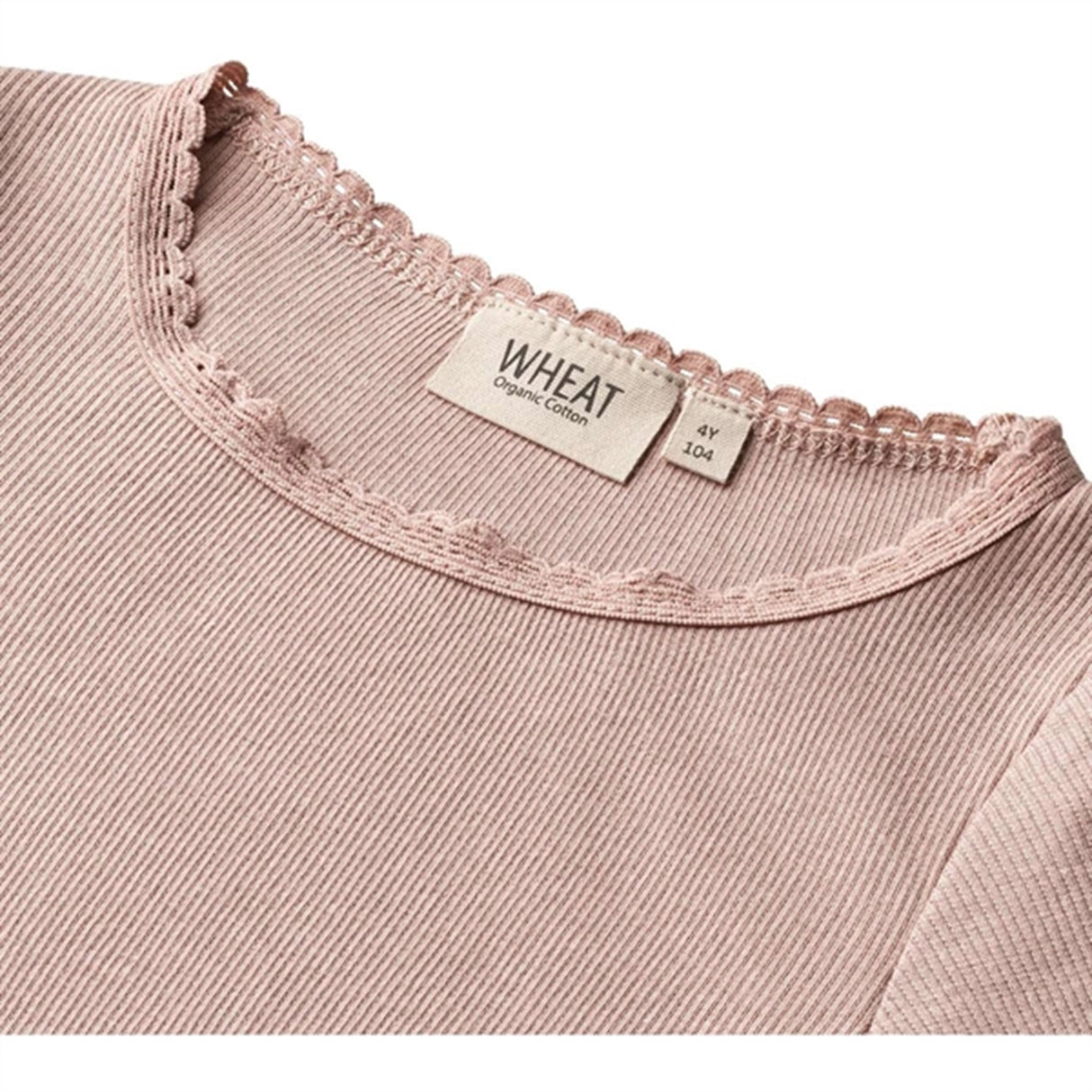 Wheat Rose Rib Lace Blouse
