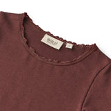 Wheat Aubergine Reese Rib Blouse