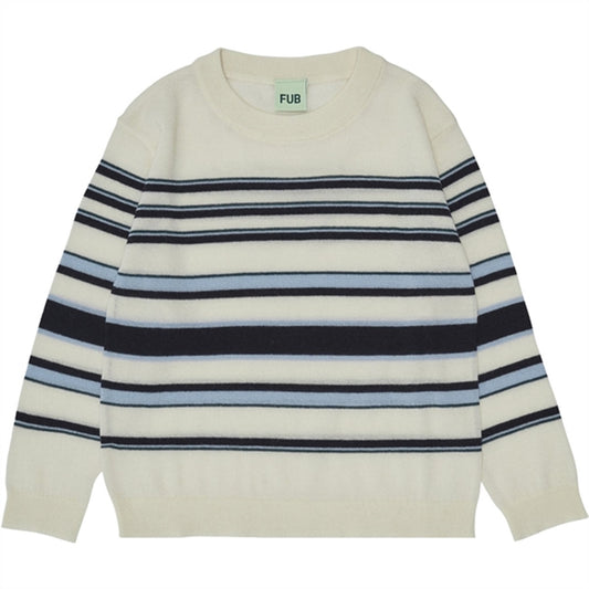 FUB Striped Blouse Ecru/Royal Blue