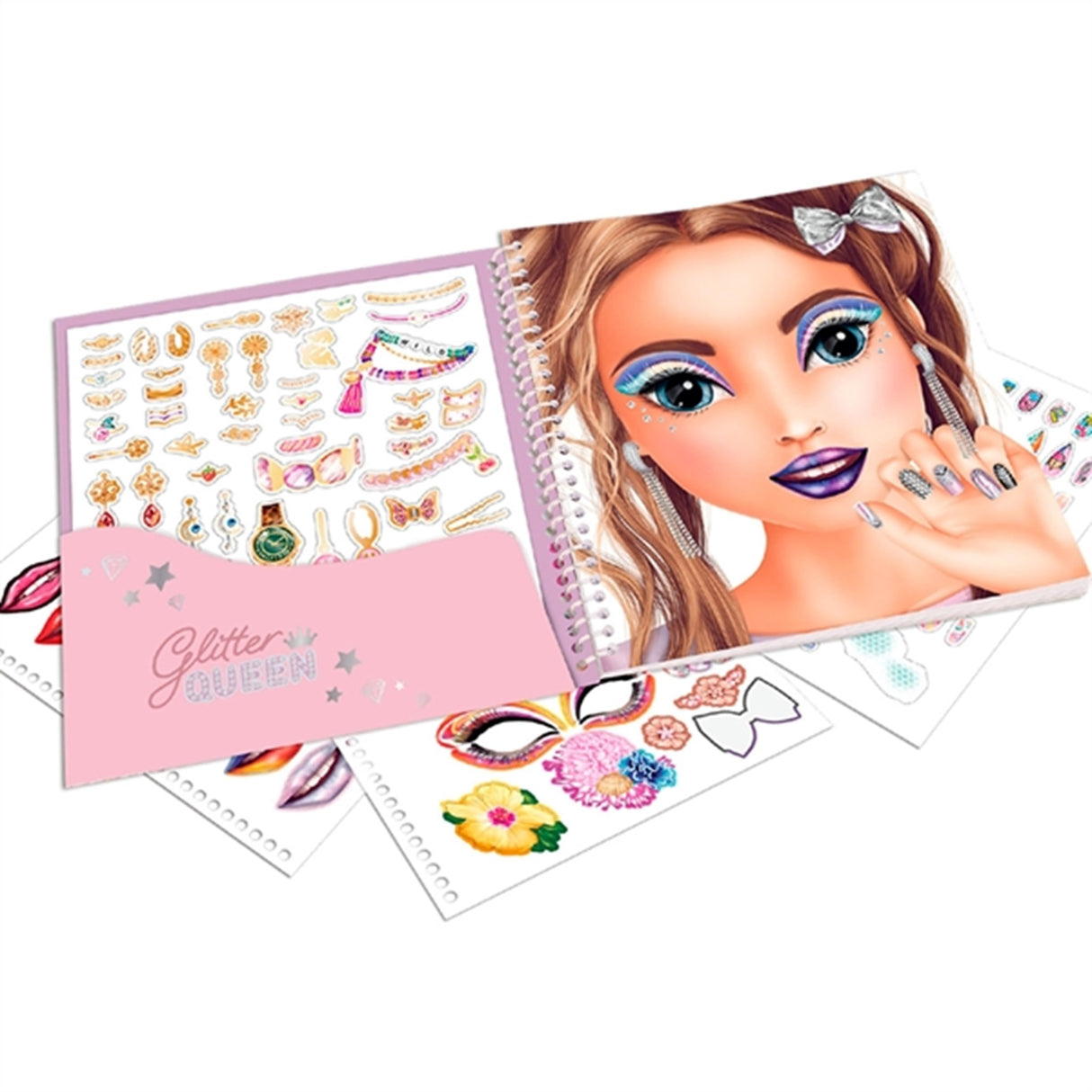 TOPModel Dress Me Up Face Sticker Book Glitter Queen