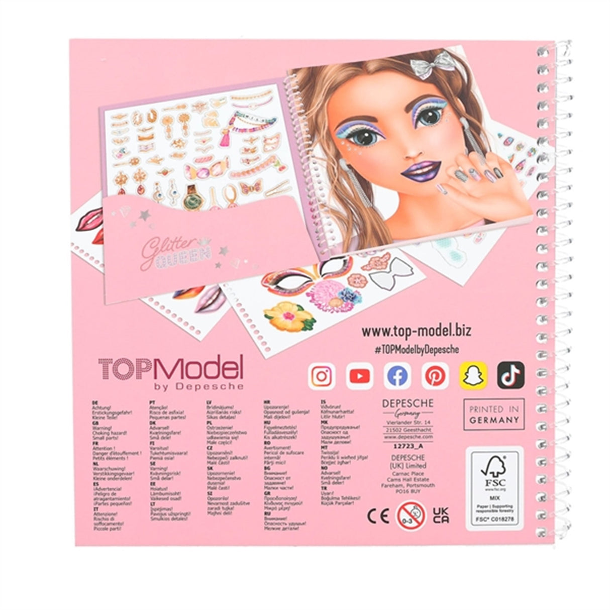 TOPModel Dress Me Up Face Sticker Book Glitter Queen