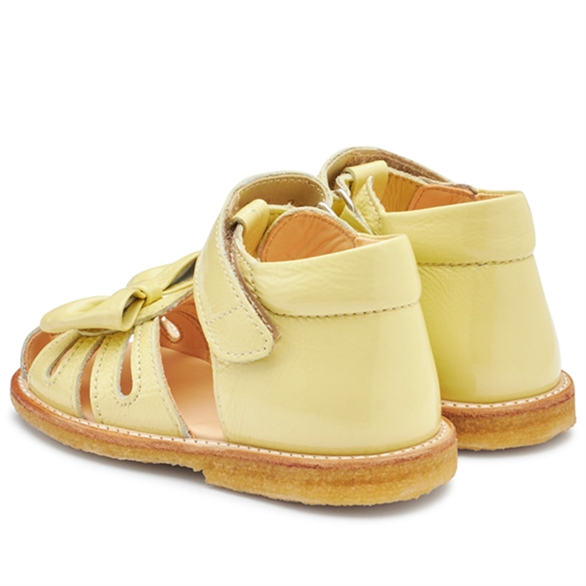 Angulus Starter Sandal W. Bow And Velcro Light Yellow