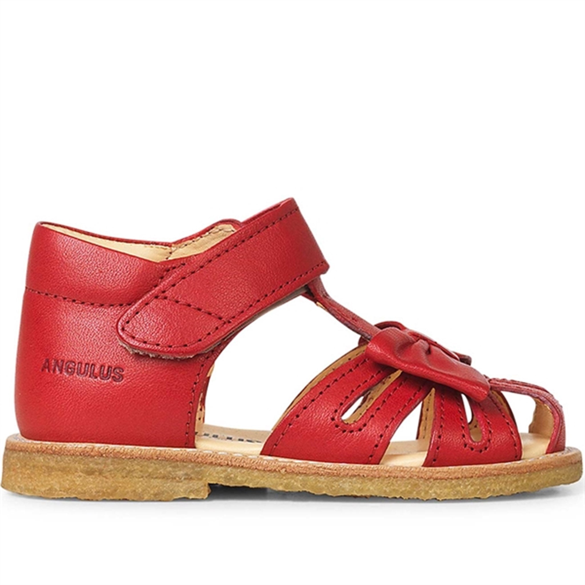 Angulus Starter Sandal w. Bow and Velcro Red 2