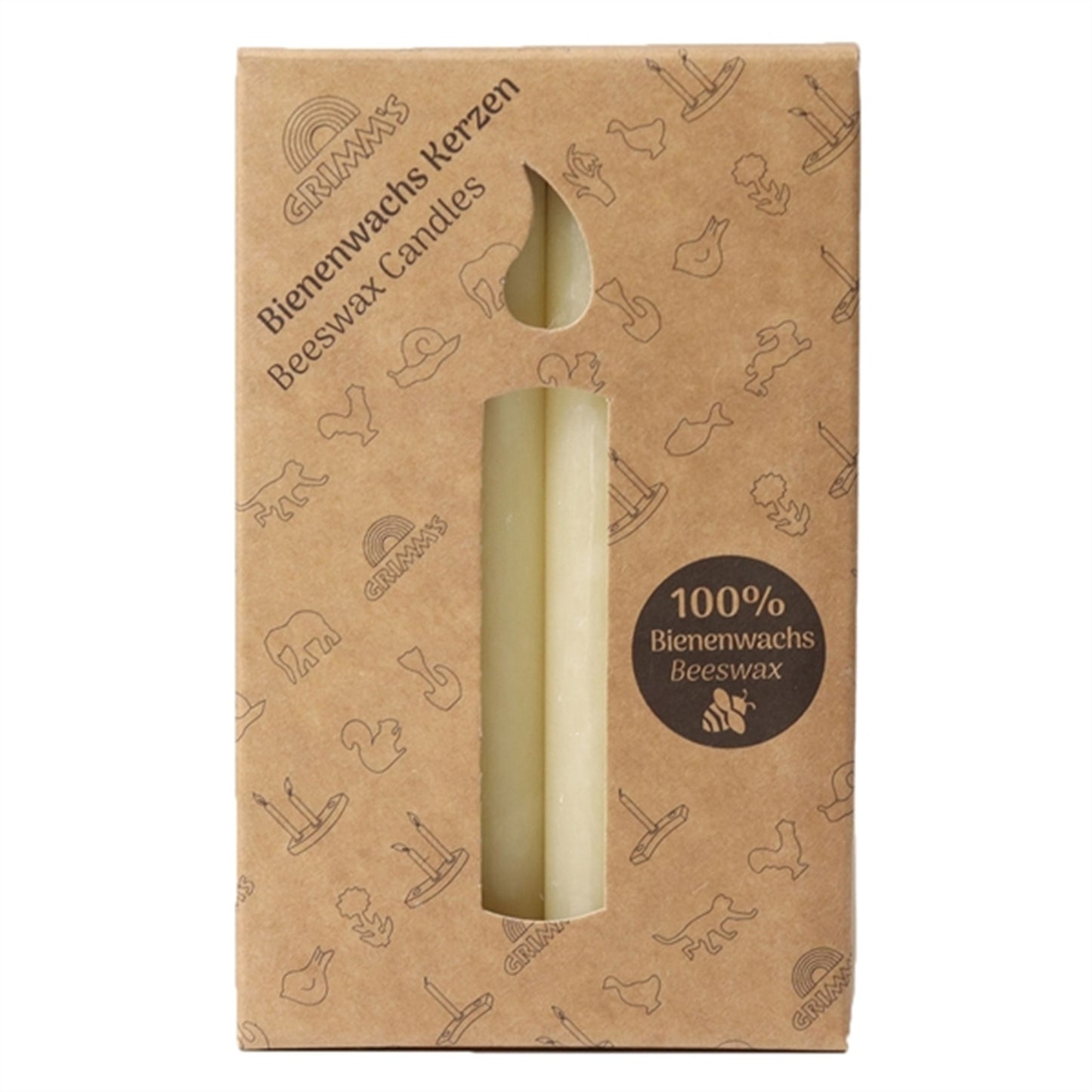 GRIMM´S Cream coloured 10% Beeswax Candles