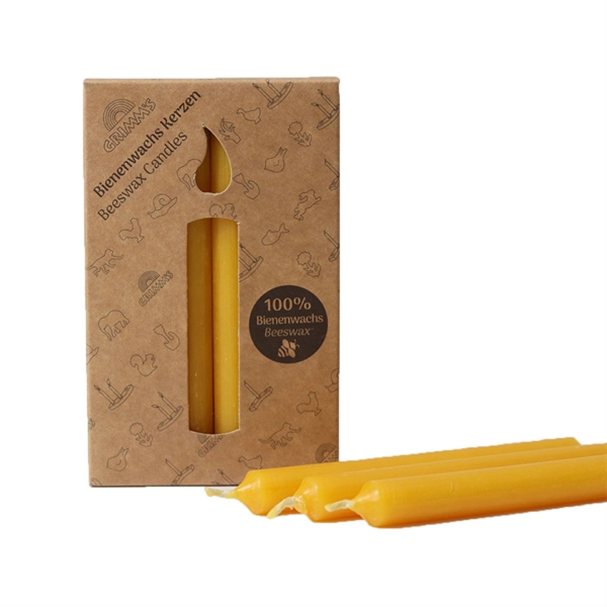 GRIMM´S Amber coloured 10% Beeswax Candles