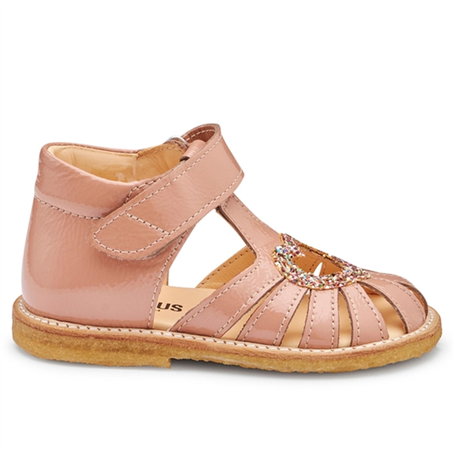 Angulus Starter Sandal W. Velcro Dark Peach/Multi Glitter
