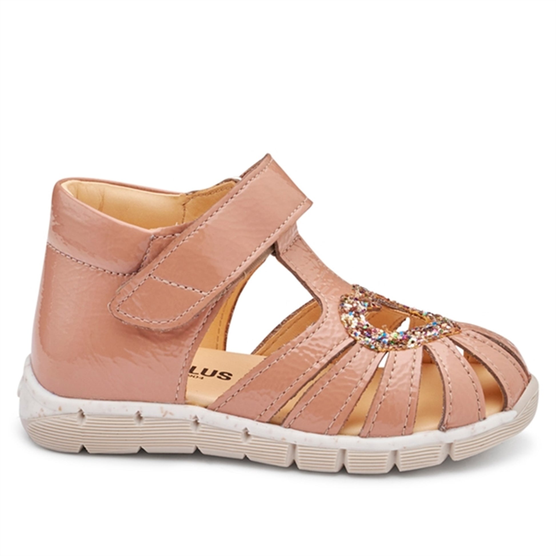 Angulus Starter Sandal W. Velcro Dark Peach/Multi Glitter