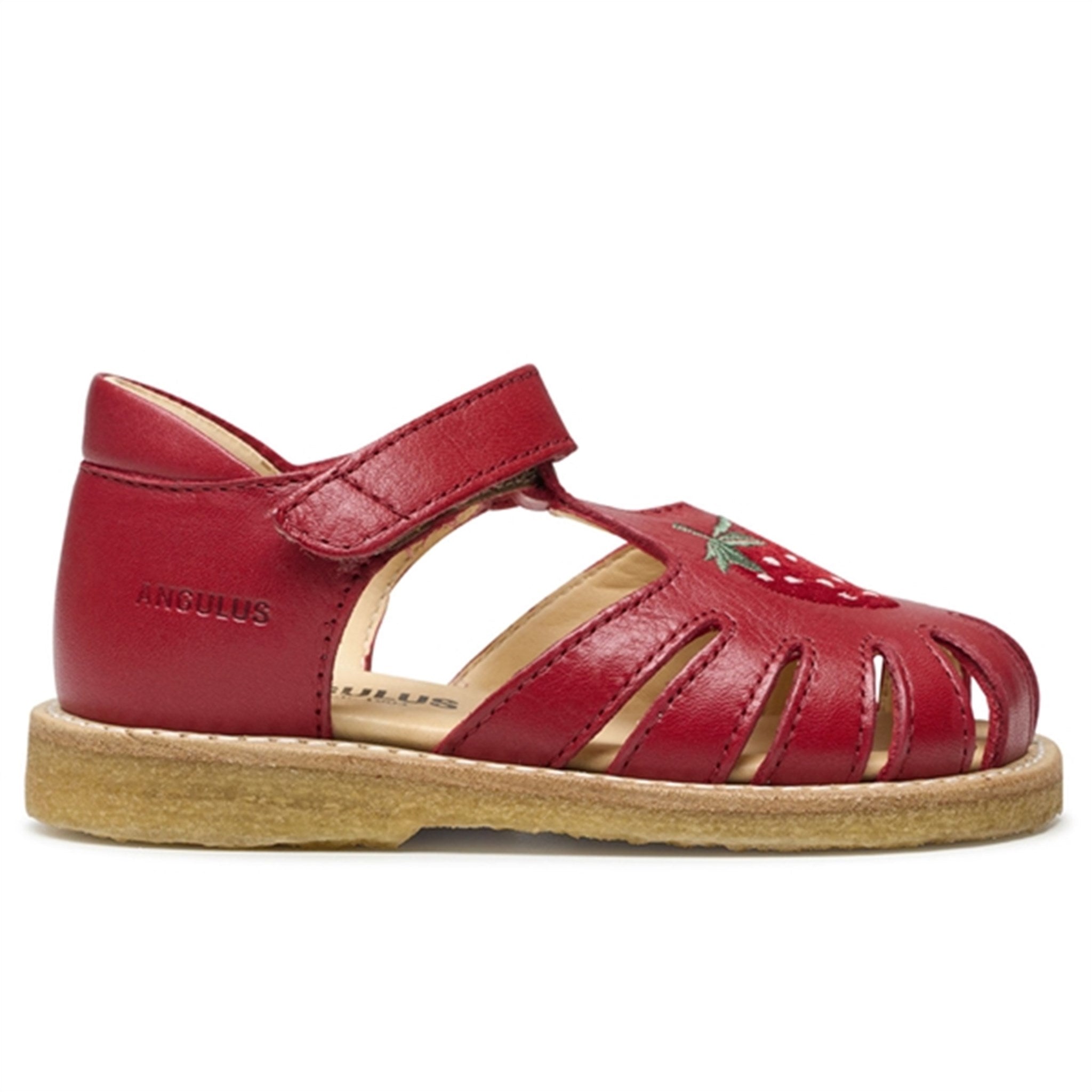Angulus Sandal w. Strawberry and Velcro Red 3