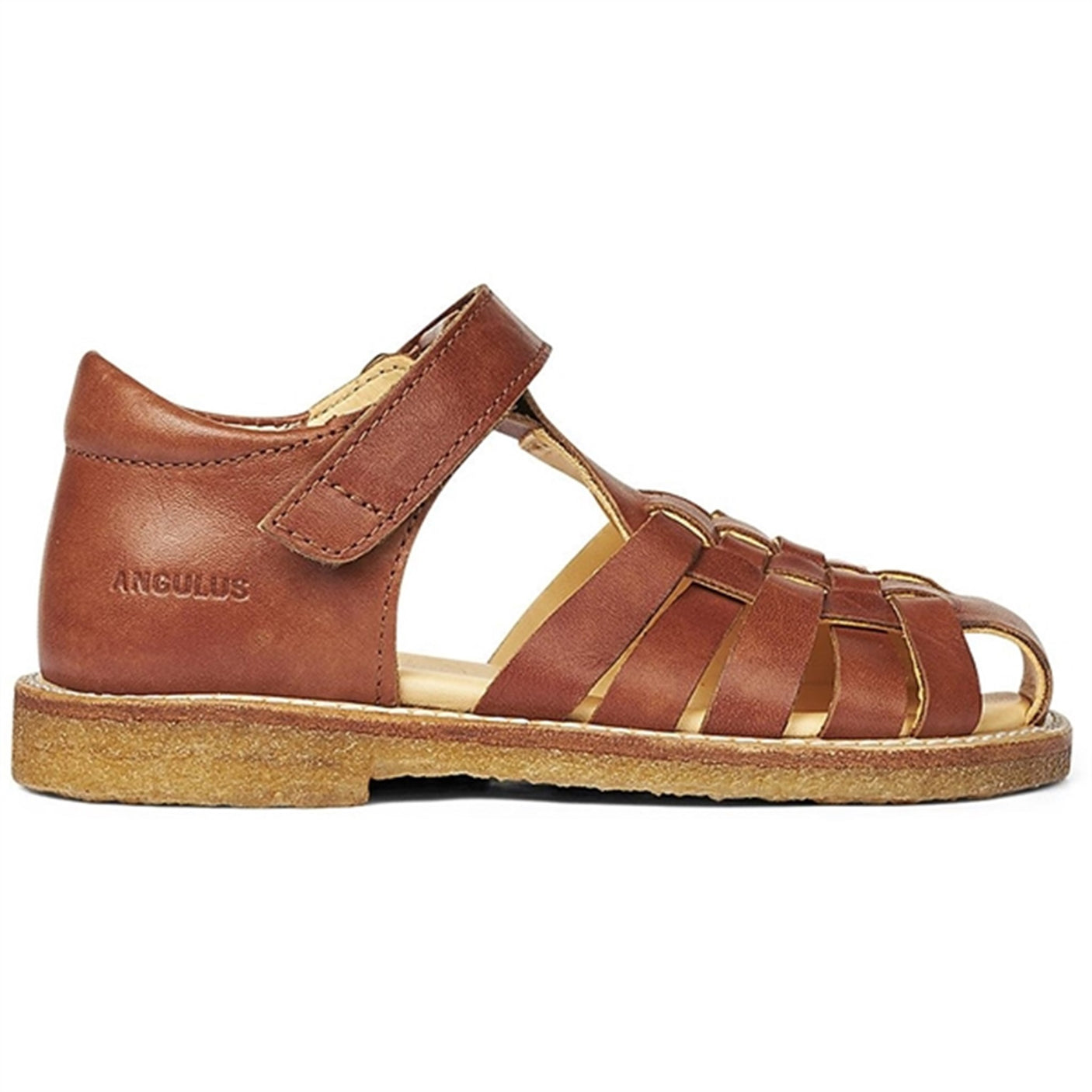 Angulus Sandal W. Braid And Velcro Tan