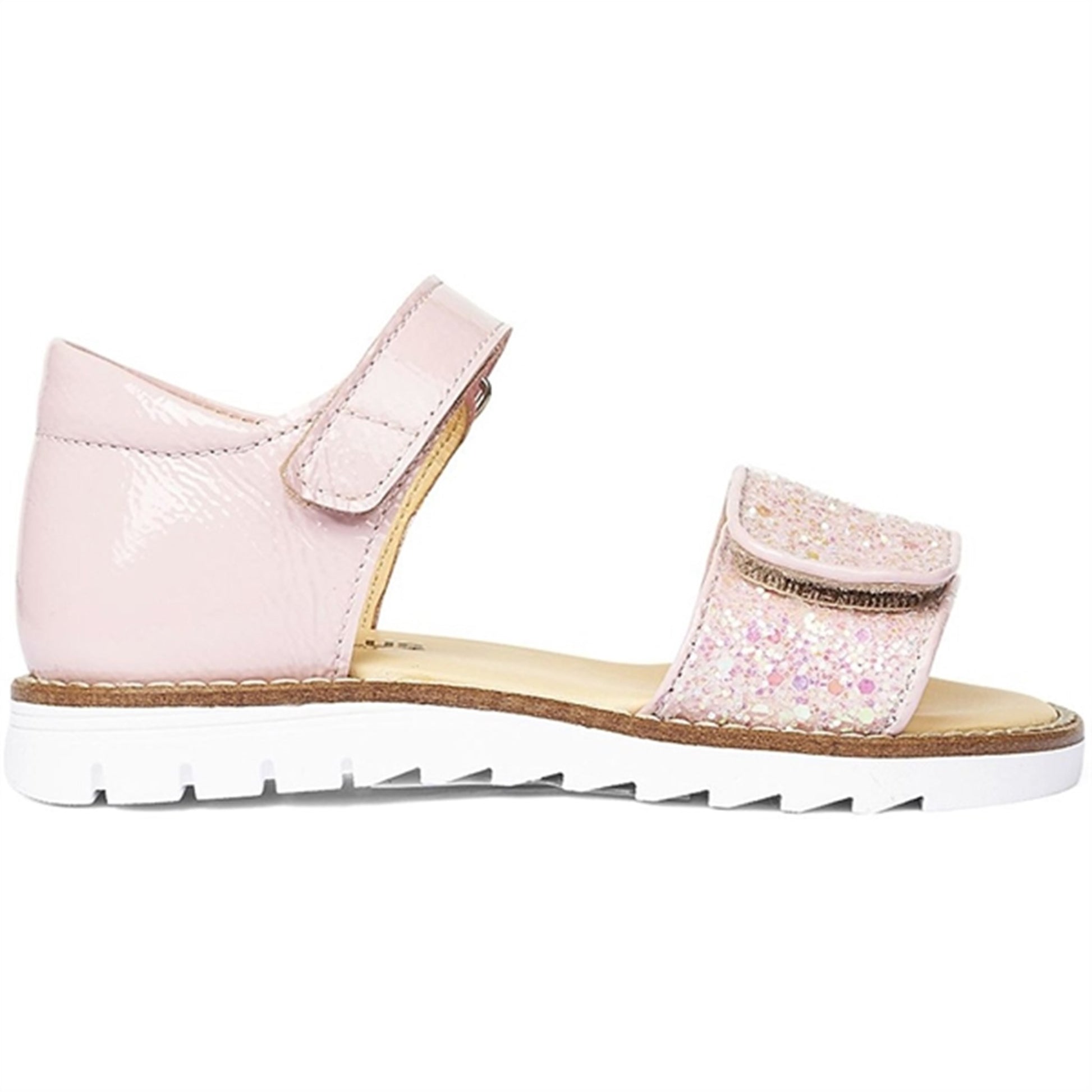 Angulus Sandal W. Velcro Rosa/Rosa Glitter