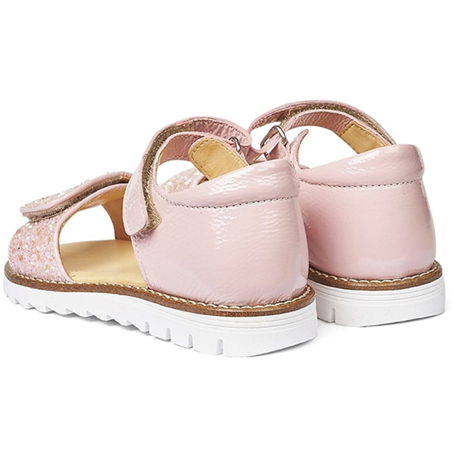 Angulus Sandal W. Velcro Rosa/Rosa Glitter