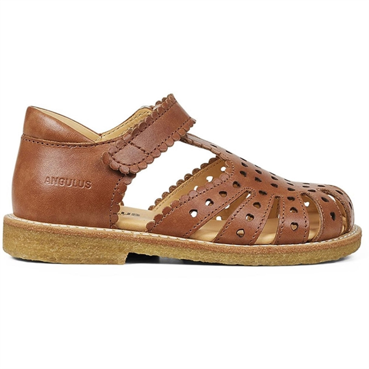 Angulus Sandal W. Velcro And Hearts Tan 2