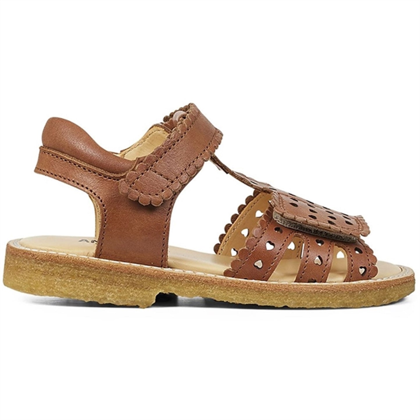 Angulus Sandal W. Velcro And Hearts Tan