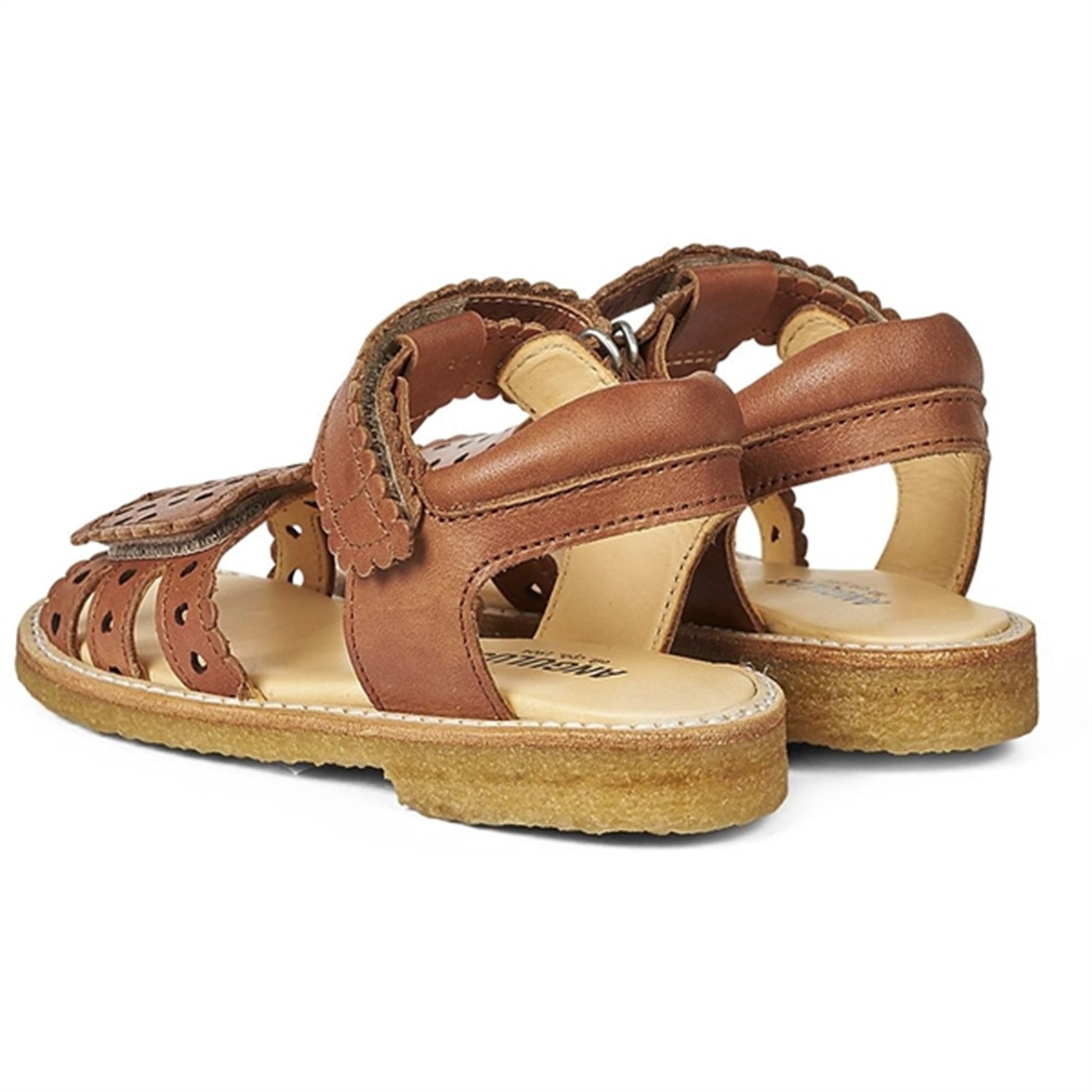 Angulus Sandal W. Velcro And Hearts Tan