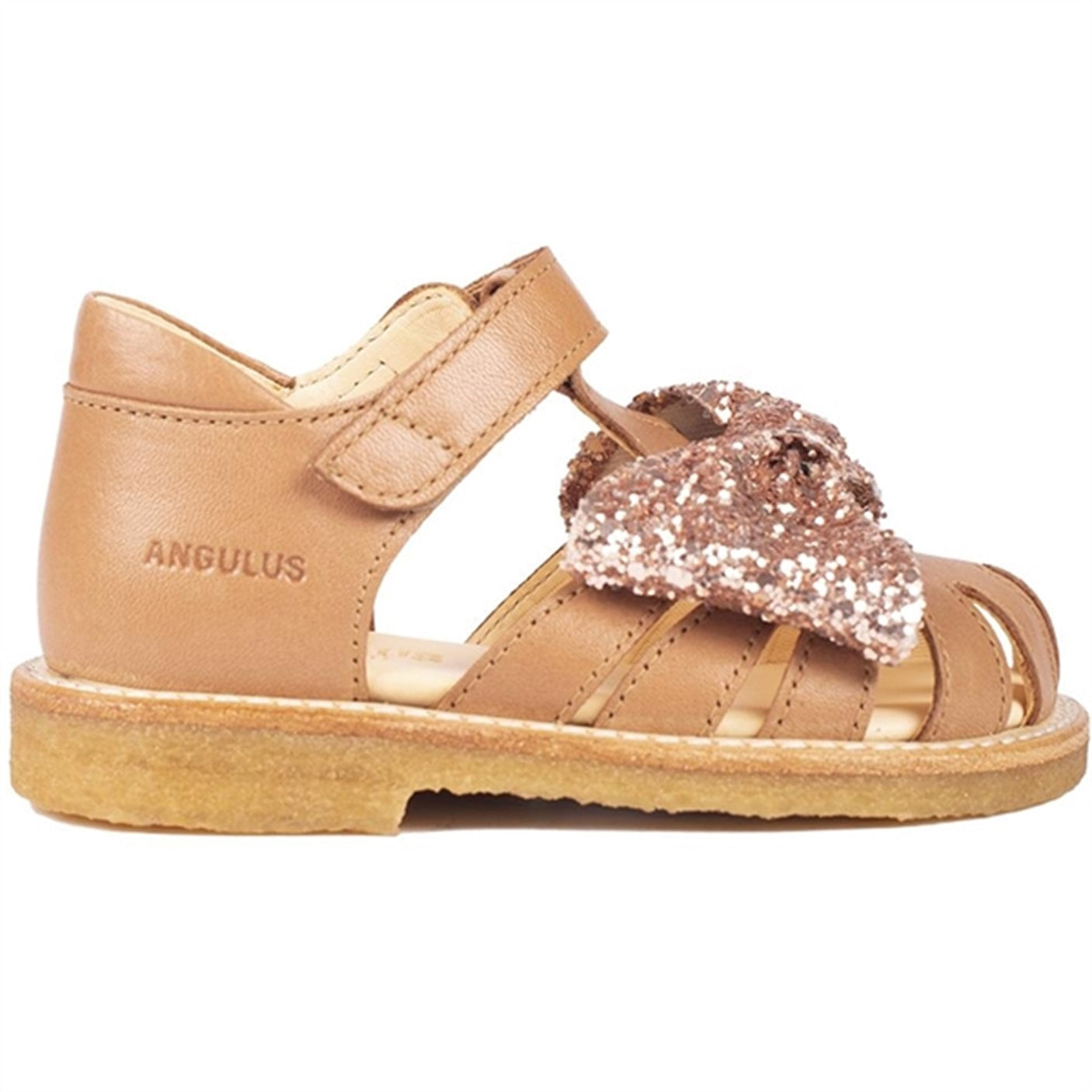 Angulus Starter Sandals Almond/Maple Glitter
