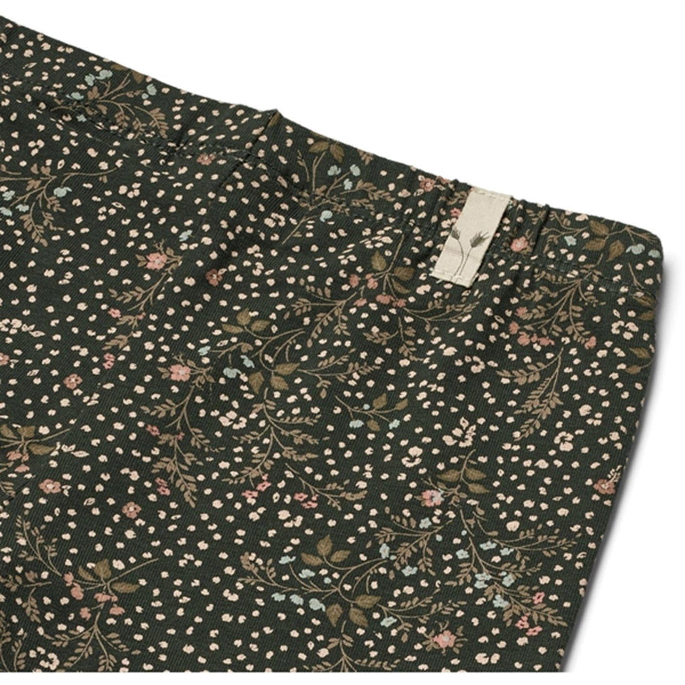 Wheat Black Coal Small Flowers Jersey Leggings Jules
