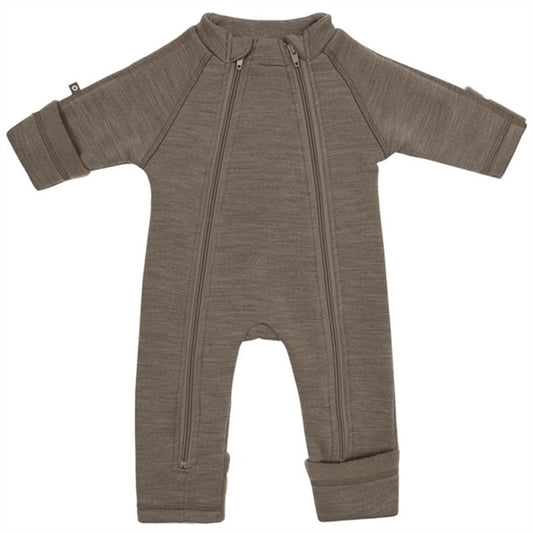 Smallstuff Wool Onesie with Zipper Nature
