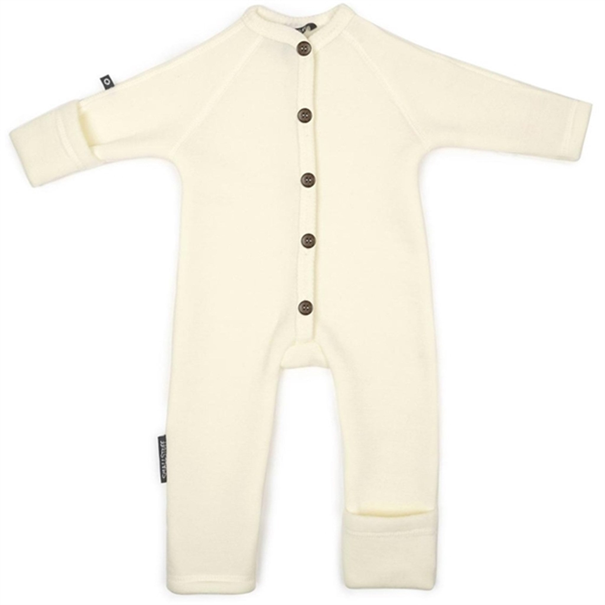 Smallstuff Wool Onesie with Buttons Off White