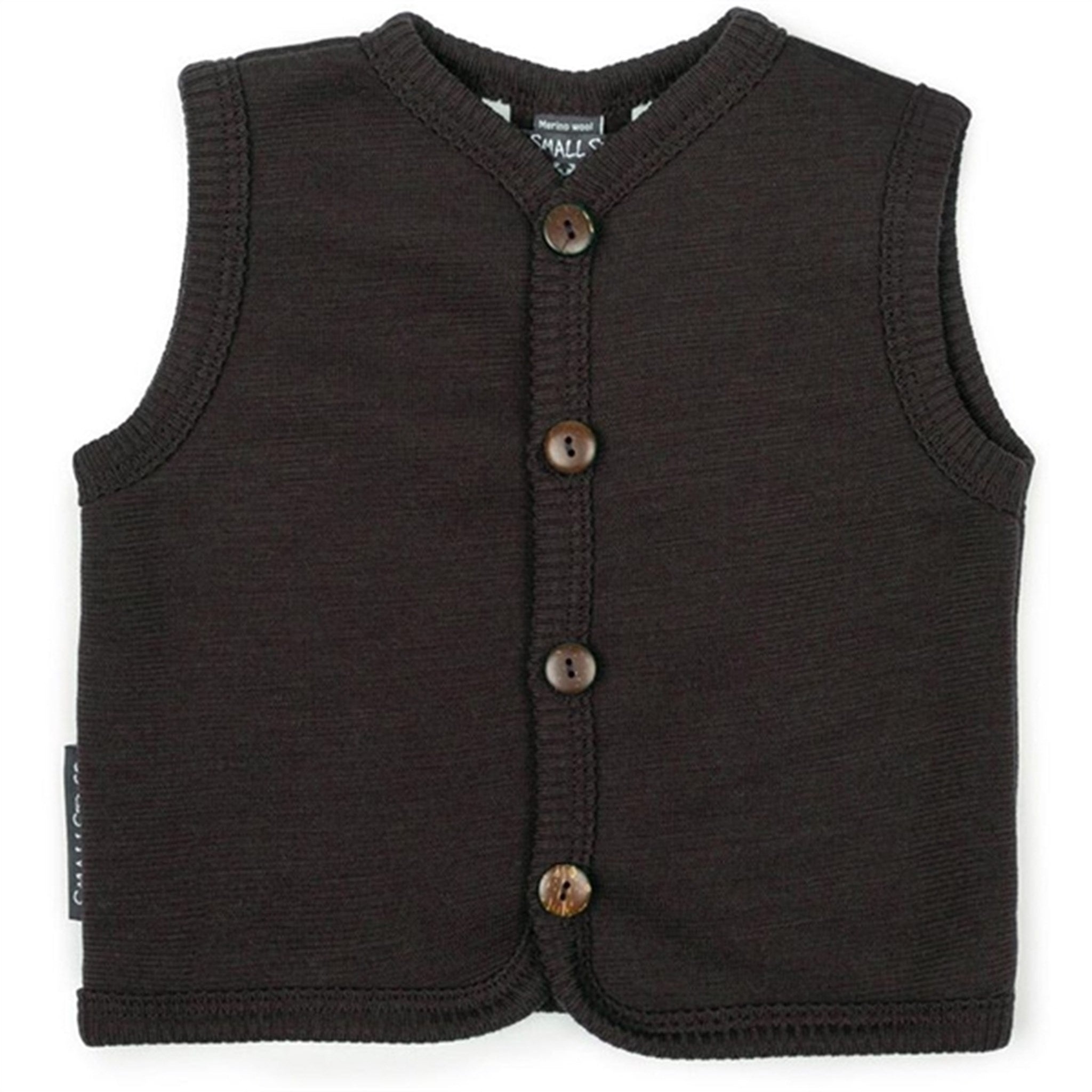 Smallstuff Wool Vest with Buttons Brown