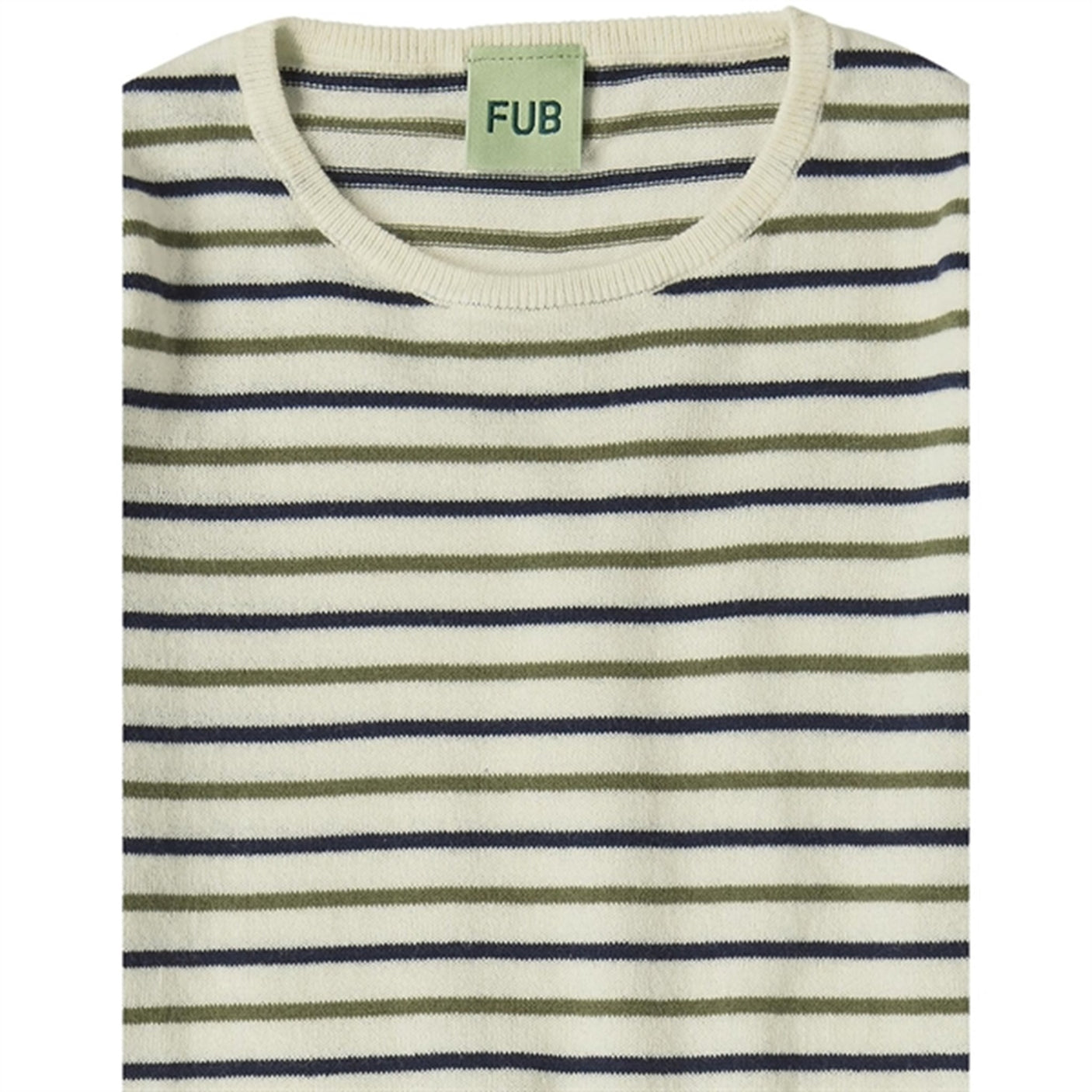 FUB Ecru/Dark Navy/Olive Contrast Striped Blouse