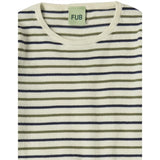 FUB Ecru/Dark Navy/Olive Contrast Striped Blouse