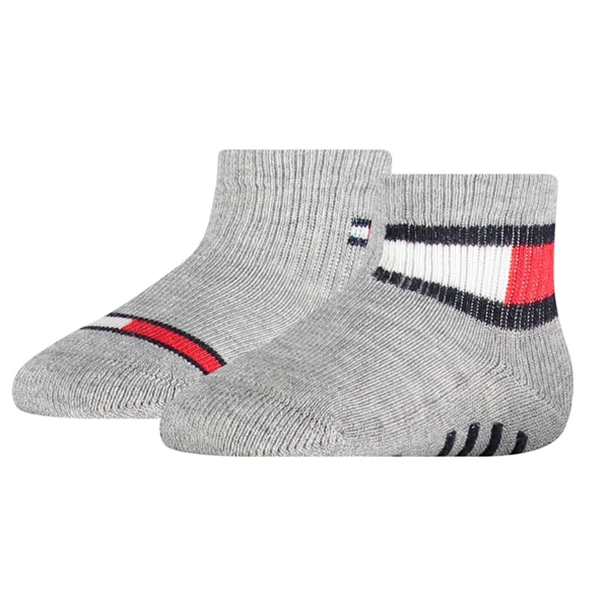 Tommy Hilfiger Baby Flag Socks 2-pack Light Grey Melange