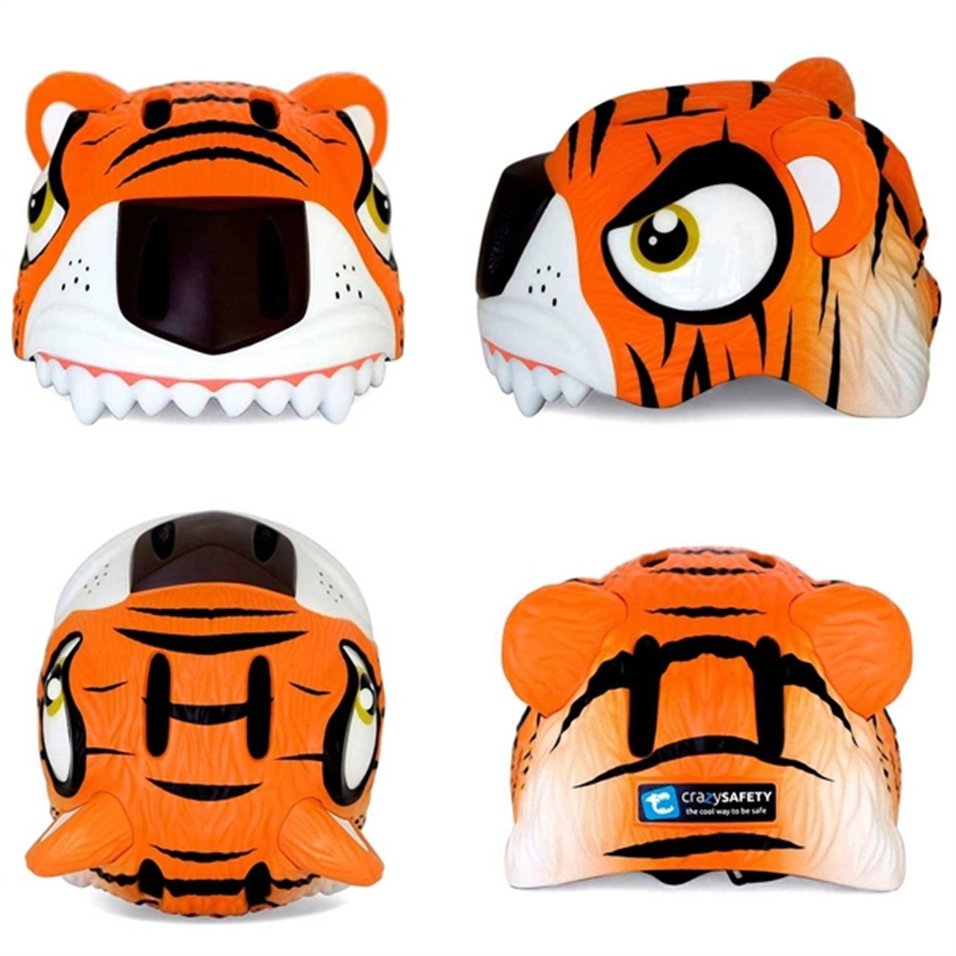 Crazy Safety Tiger Bicycle Helmet Orange