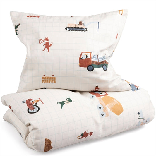 Sebra Bed Linen Busy Builders Blue