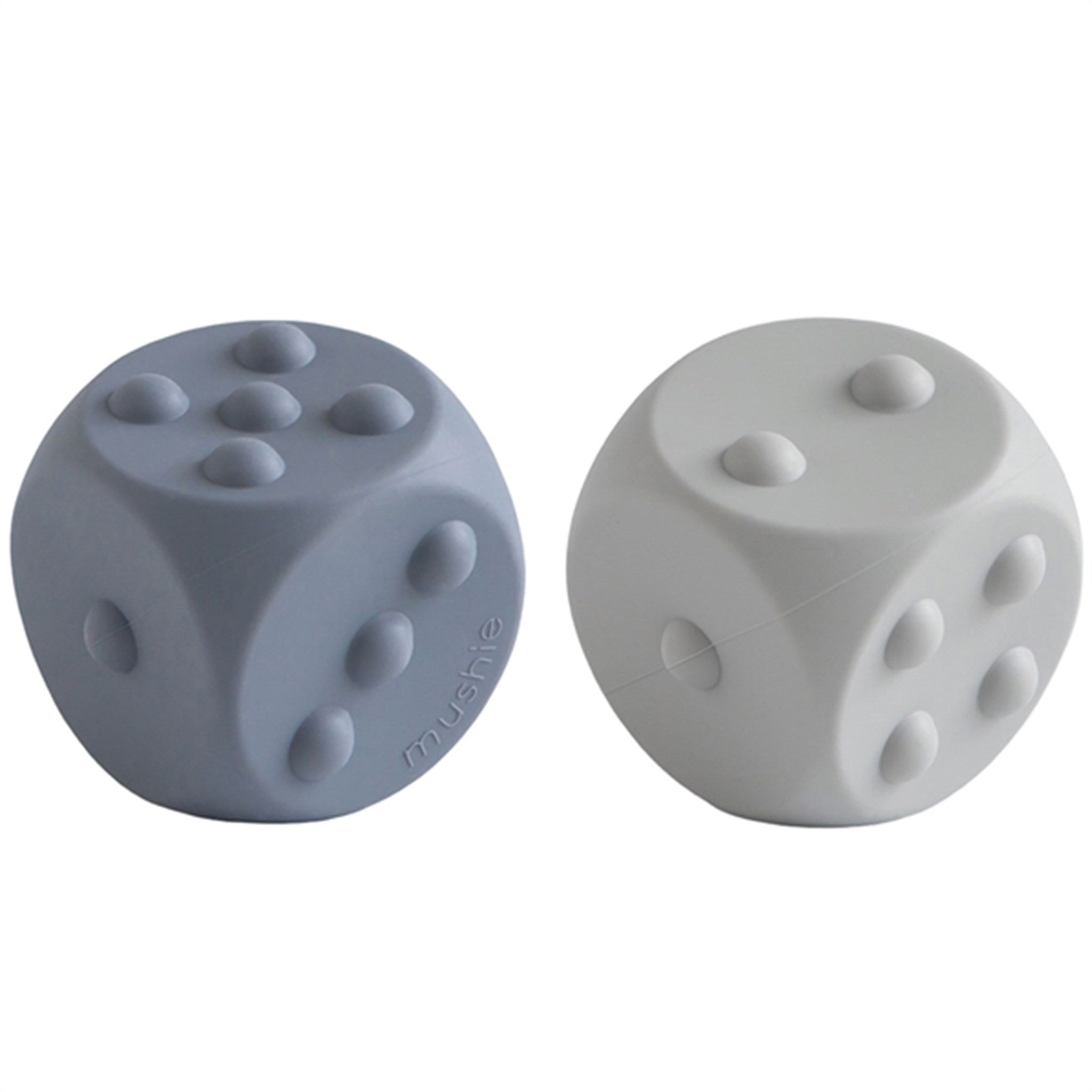 Mushie Silicone Dice Press Toy  2-pack Tradewinds/Stone